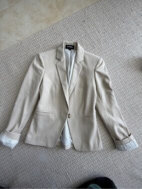 Express Beige Fitted Blazer